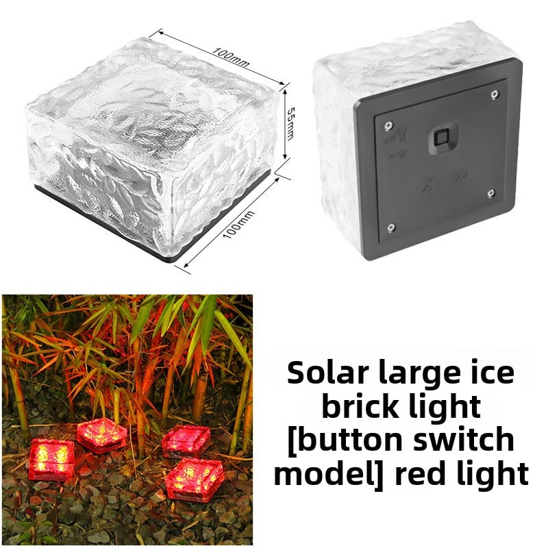 Solar-Powered Outdoor Ice Brick Lamp