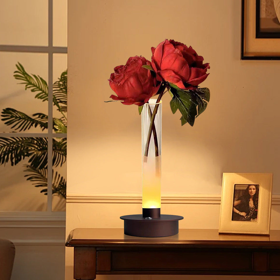Sun Lake Supply Ambient LED Flower Vase Lamp - USB Rechargeable Desk & Night Light