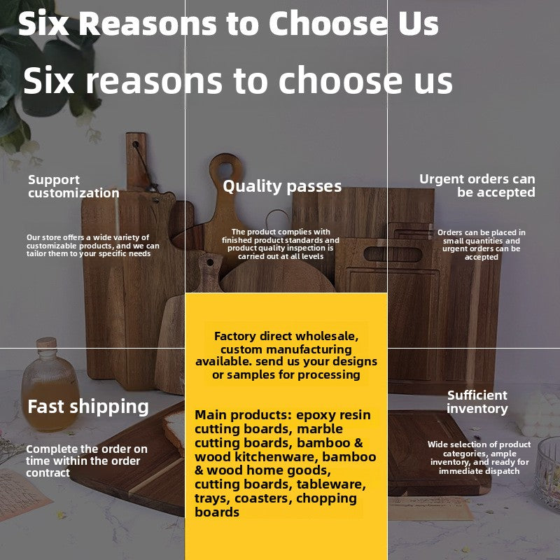 Sun Lake Supply Coastal Resin Charcuterie & Cutting Board ? Ocean Wave Wood Handle Serving Board