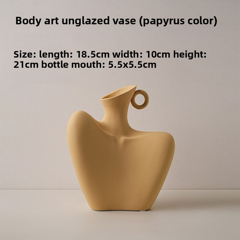 Sun Lake Supply Sculptural Bust Ceramic Vase - Modern Decorative Art Vase in Multiple Colors