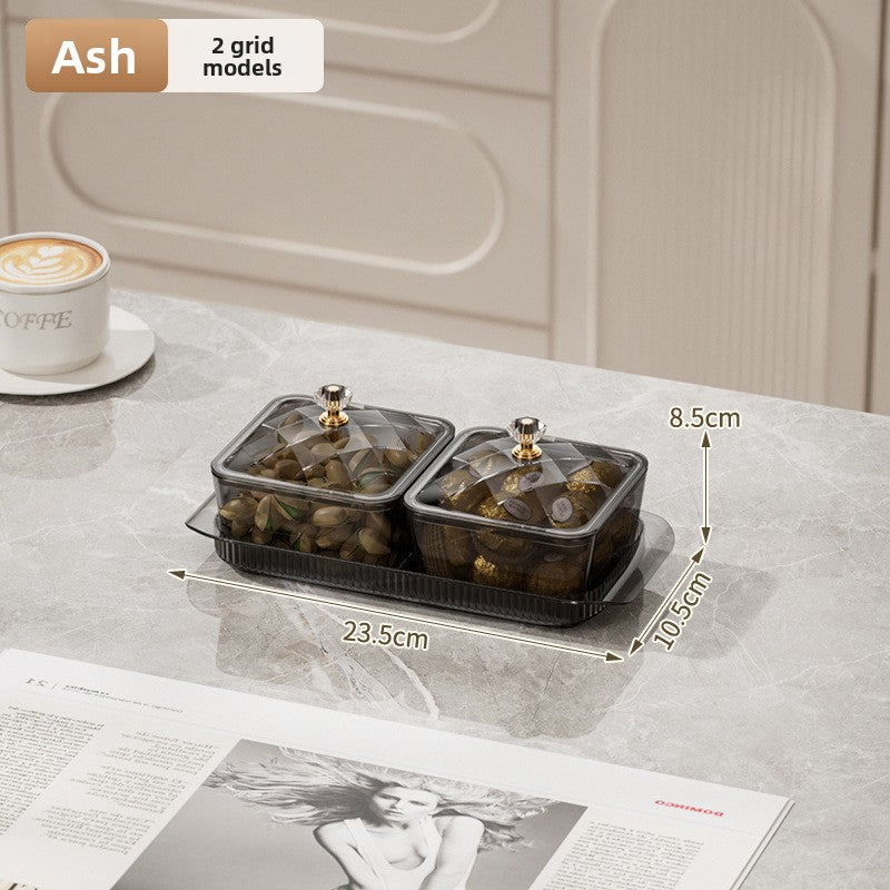 Sun Lake Supply Creative Divided Fruit Plate with Lid and Food Storage Tray