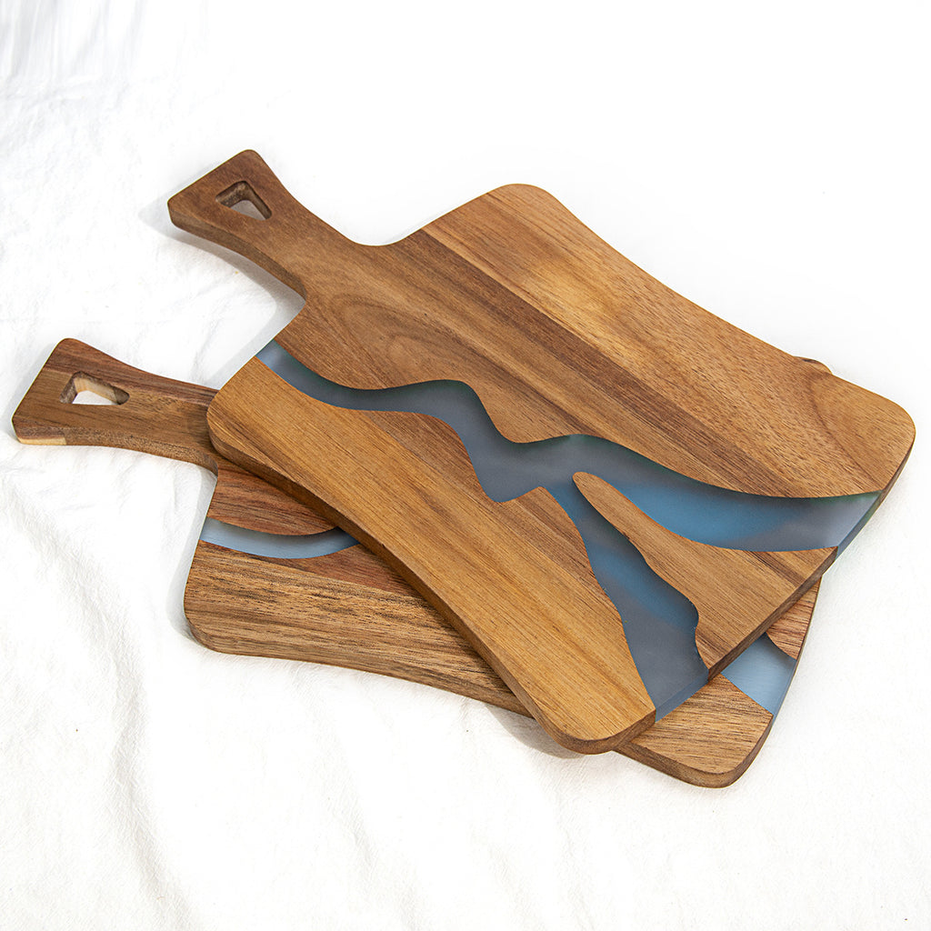 Sun Lake Supply Resin River Acacia Wood Splicing Cutting Board *
