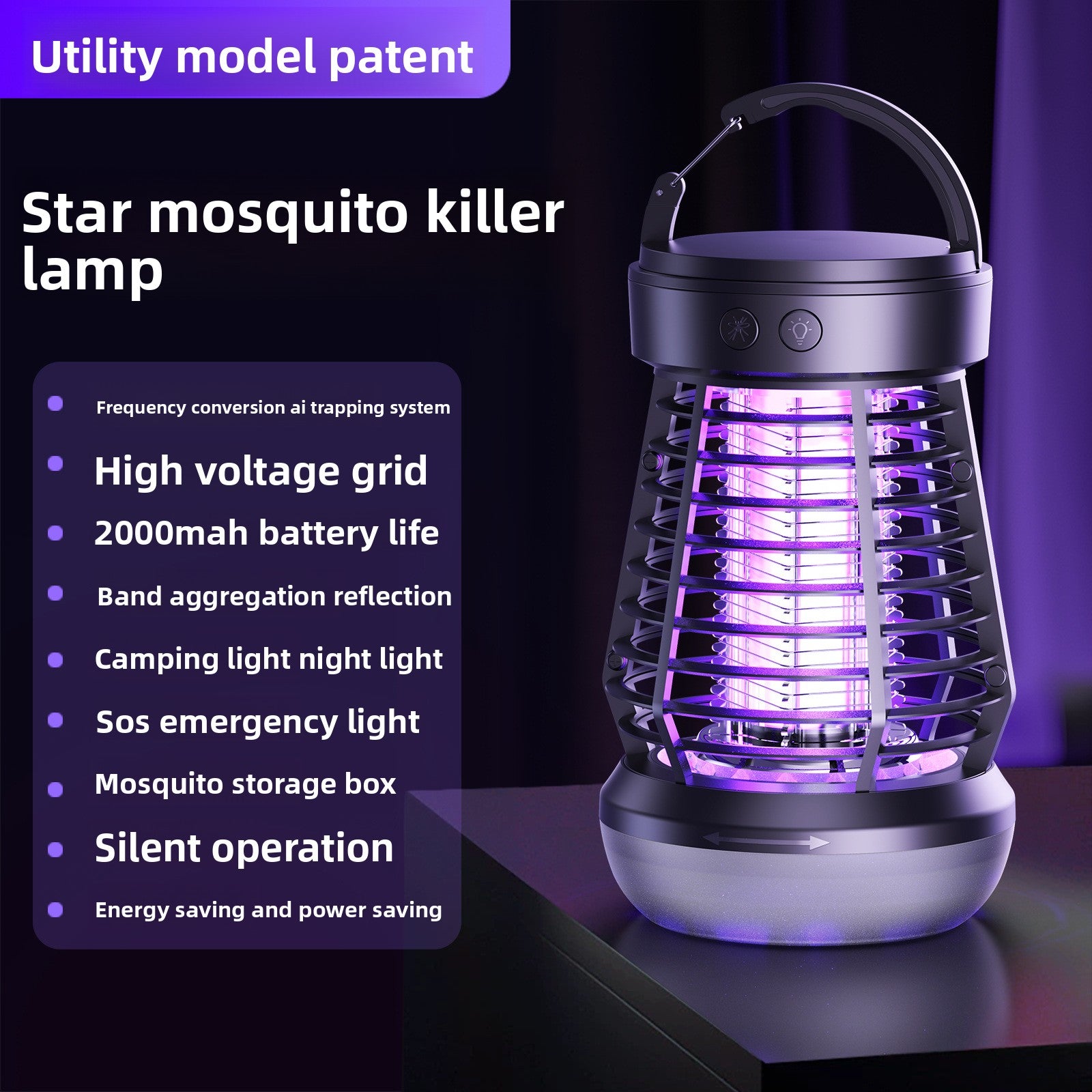 Solar Rechargeable Mosquito Killer Lamp