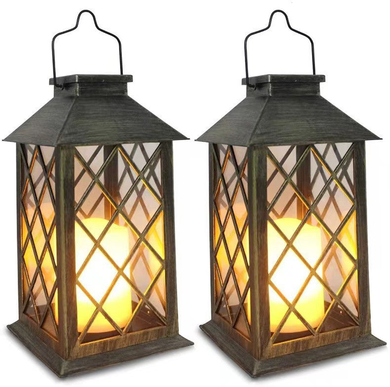 Outdoor solar-powered candle lamp
