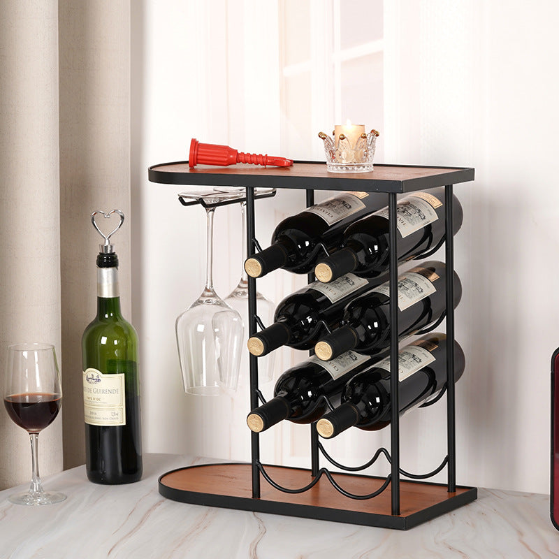 Sun Lake Supply Wine Bottle Wine Glass Holder Rack