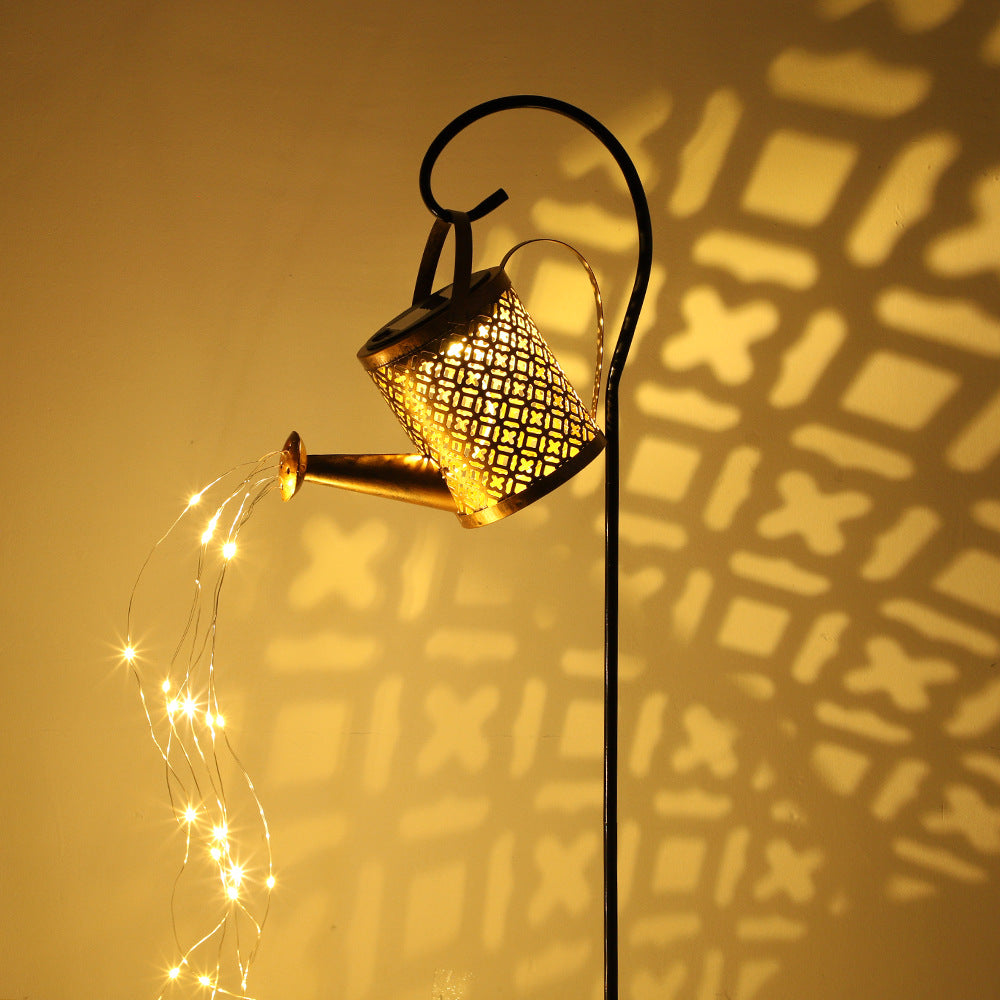 Sun Lake Solar Iron Teapot Outdoor Garden Decorative Fairy Light