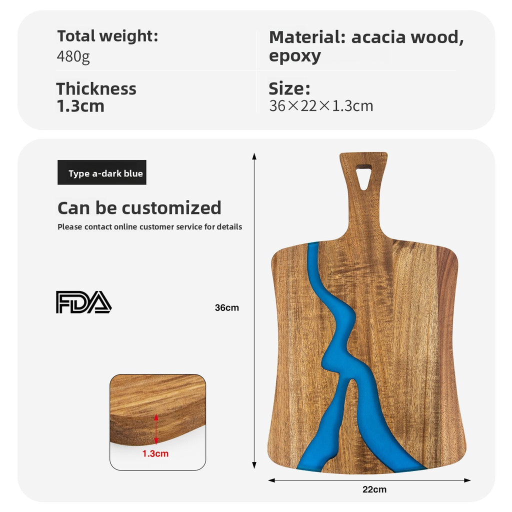 Sun Lake Supply Resin River Acacia Wood Splicing Cutting Board *