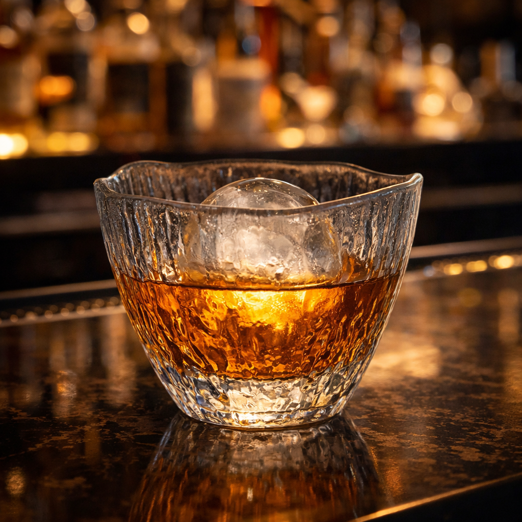 Japanese Hammered Whiskey Glass Tumbler (Lead-Free, Heat-Resistant) – Minimalist 160ml Cup for Bourbon, Scotch & Cocktails