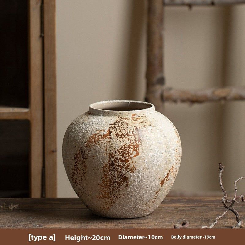 Wabi-Sabi Textured Ceramic Vase - Handmade Rustic Farmhouse Home Decor (Multiple Sizes)