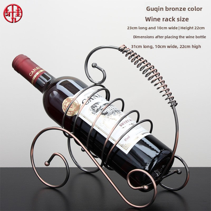 Sun Lake Supply Guqin Bronze Wine Stand Wine Bottle Holder Home Decor