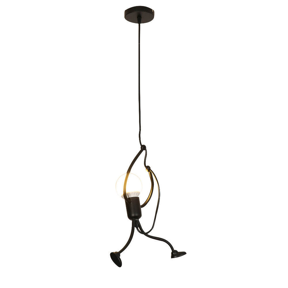 Modern Climbing Figure Pendant Light - Sculptural Human Form Figurine Ceiling Lamp