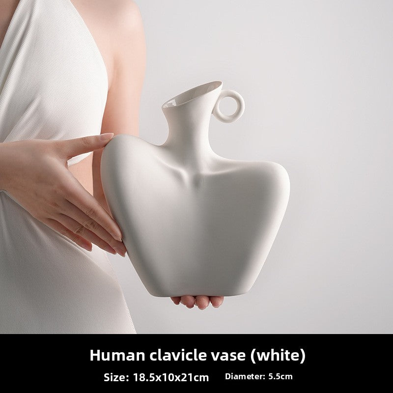 Sun Lake Supply Sculptural Bust Ceramic Vase - Modern Decorative Art Vase in Multiple Colors