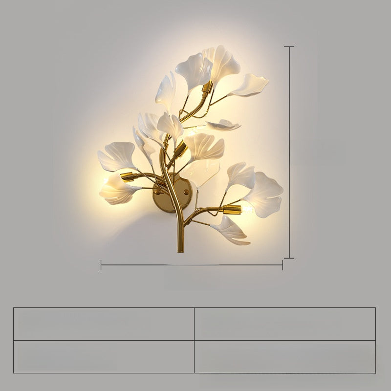 Ginkgo Leaf LED Wall Lamp Light