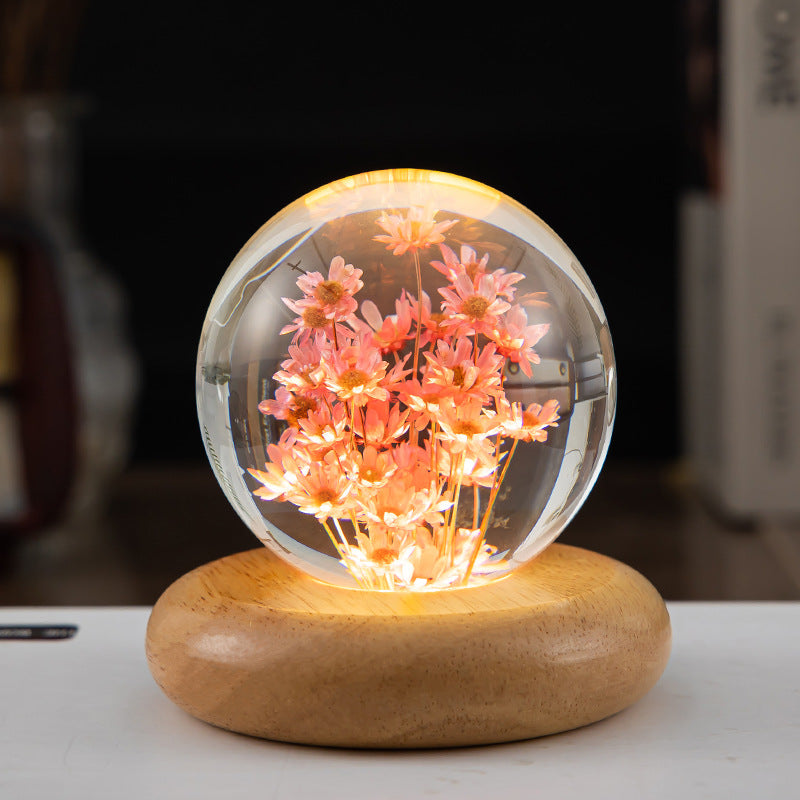 Decorative Floral Crystal Night Light