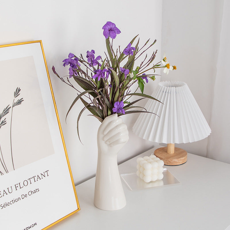 Sun Lake Supply Ceramic Hand Vase Sculpture Modern Flower Vase for Minimalist & Artistic Home Decor