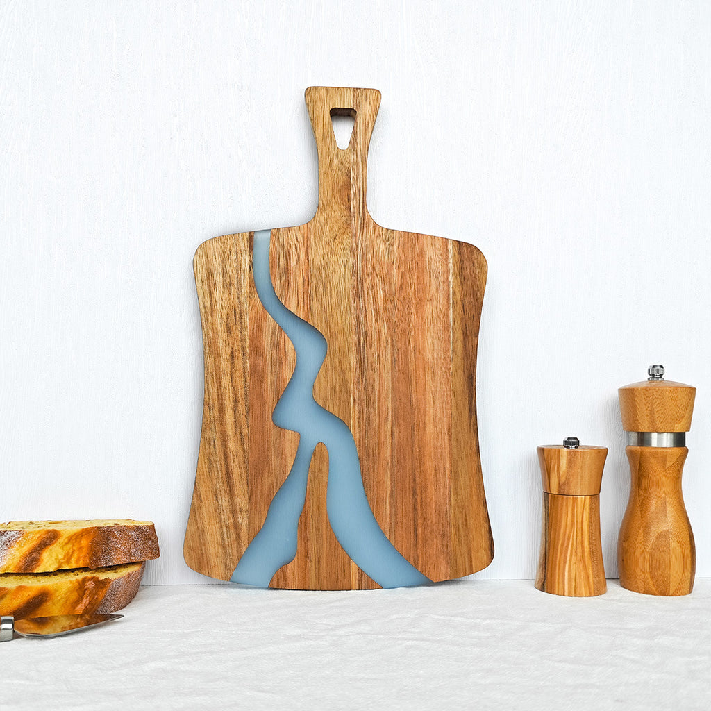 Sun Lake Supply Resin River Acacia Wood Splicing Cutting Board *