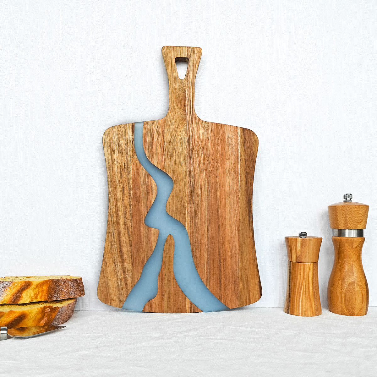 Sun Lake Supply Resin River Acacia Wood Splicing Cutting Board *