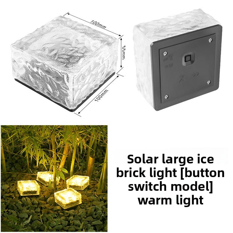 Solar-Powered Outdoor Ice Brick Lamp