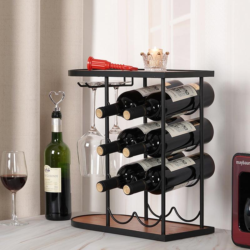 Sun Lake Supply Wine Bottle Wine Glass Holder Rack