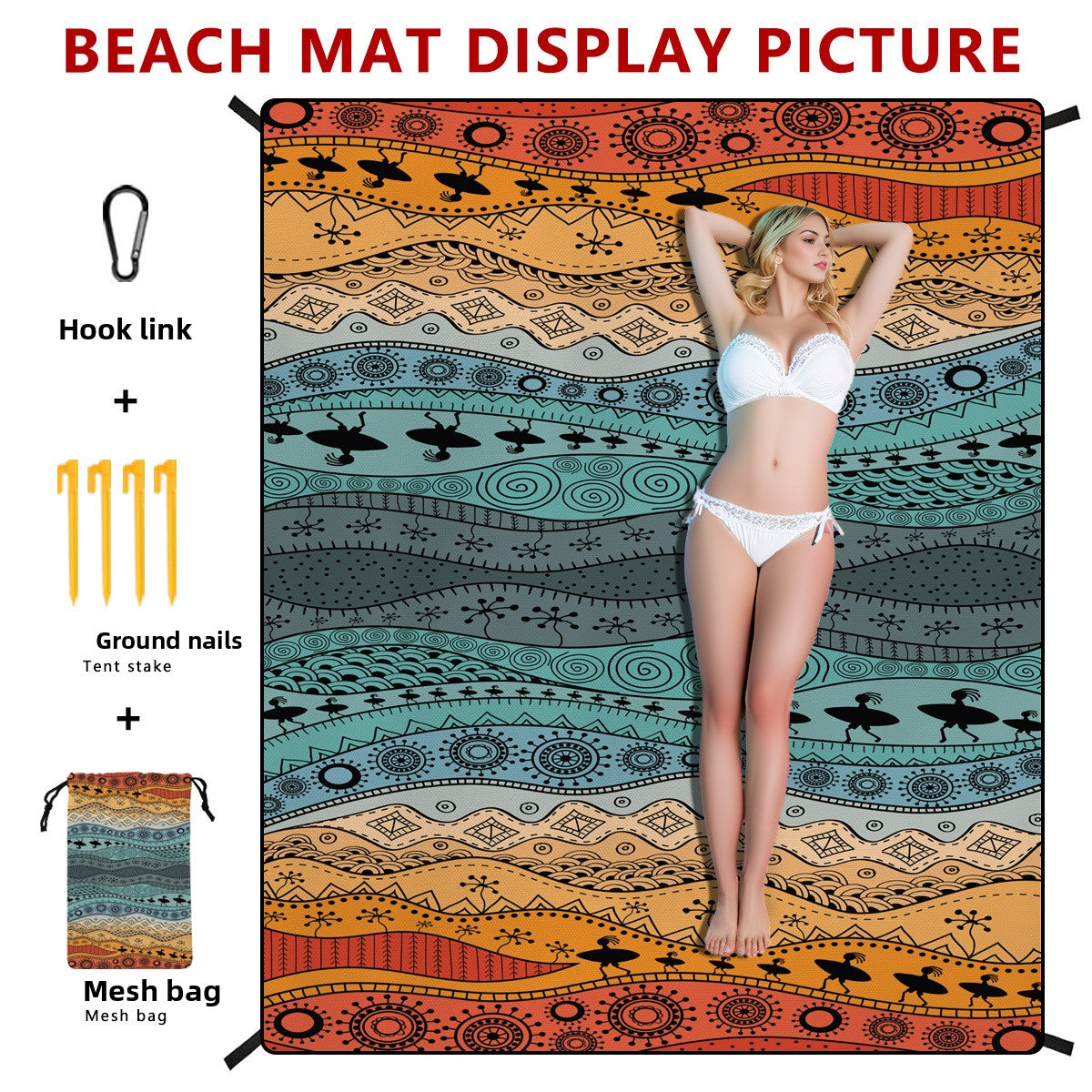 Sun Lake Bohemian Outdoor Beach Mat