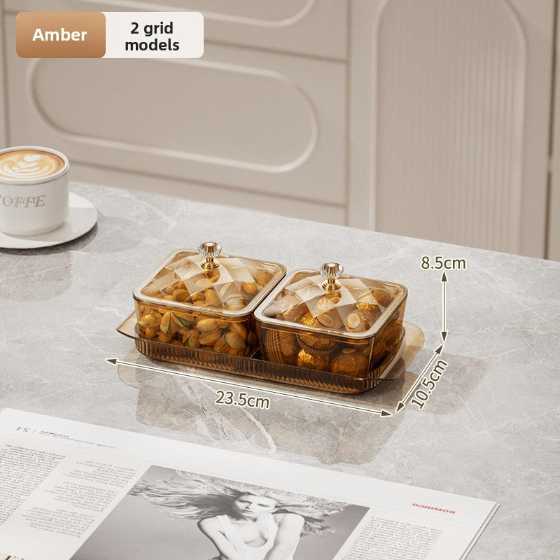 Sun Lake Supply Creative Divided Fruit Plate with Lid and Food Storage Tray