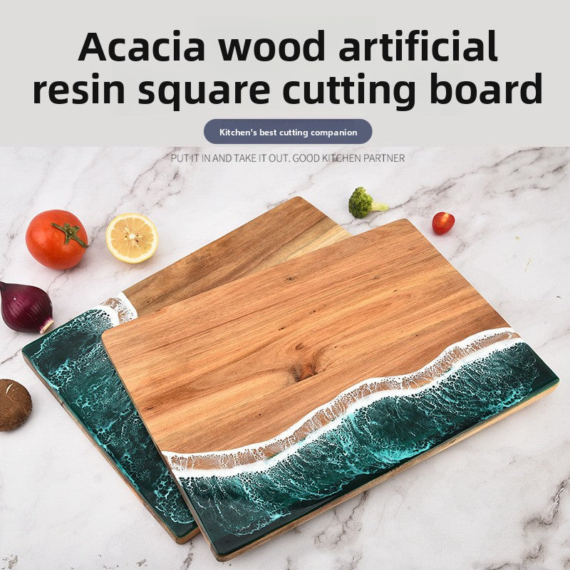 Sun Lake Supply Coastal Resin Charcuterie & Cutting Board Ocean Wave Wood Serving Board