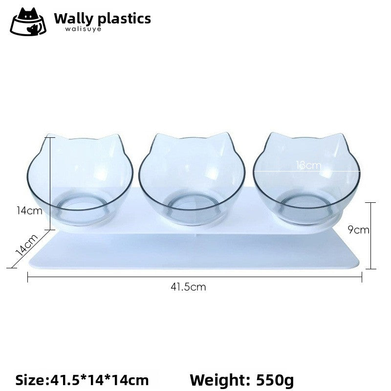 Sun Lake Elevated Cat Bowls with Slanted Design | Cat Food Water Bowl - Elderly Cats