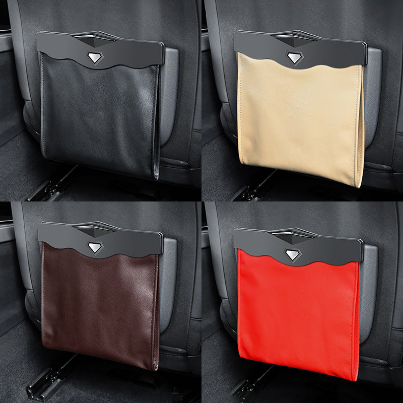 Sun Lake Leather Car Storage Bag Sleek Mounted Fabric Design