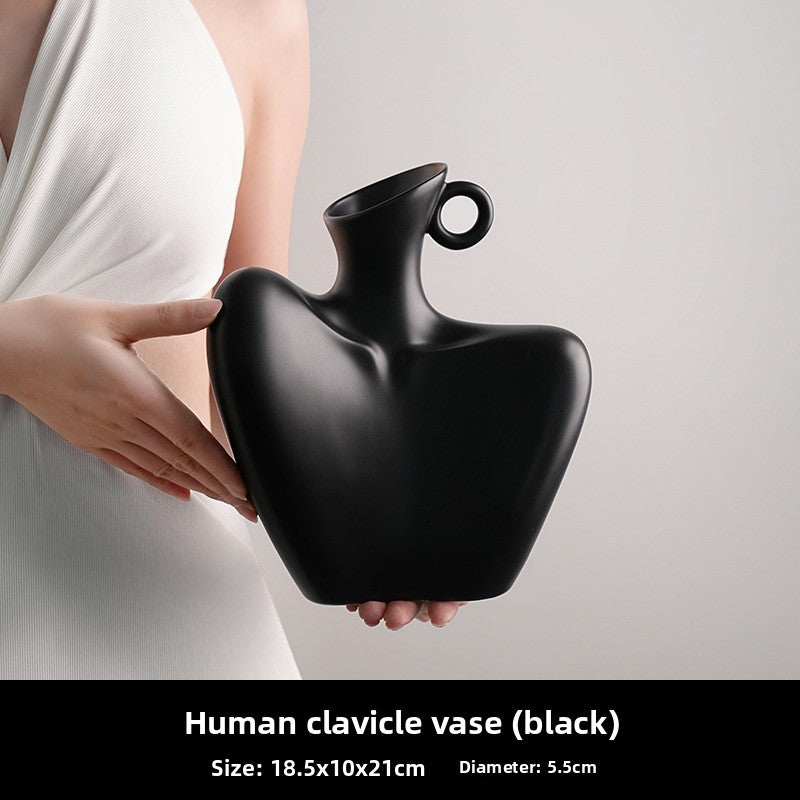 Sun Lake Supply Sculptural Bust Ceramic Vase - Modern Decorative Art Vase in Multiple Colors