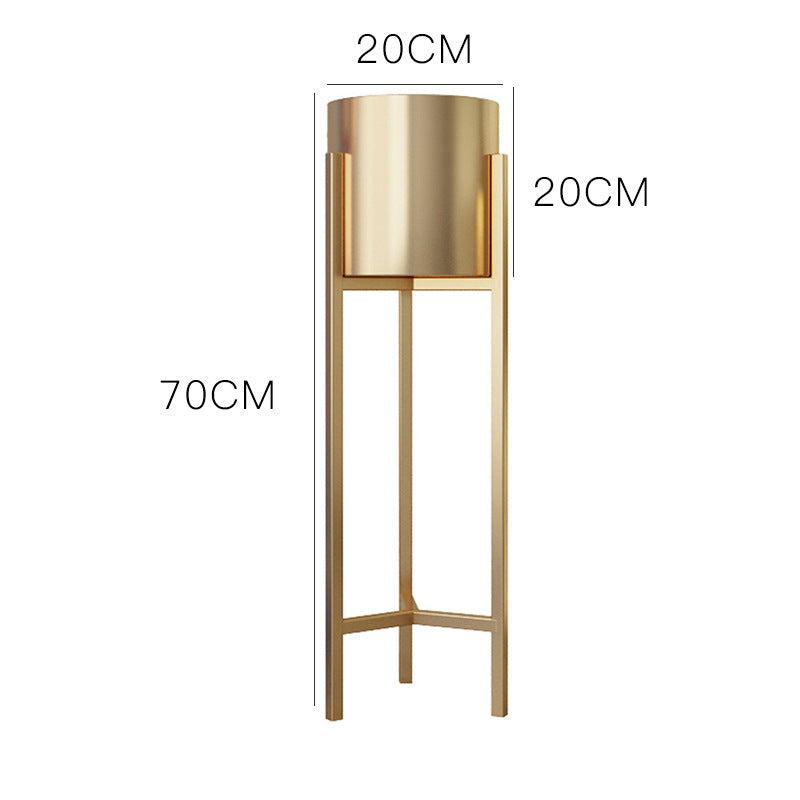 Sun Lake Supply 70cm Tall Metal Plant Stand Modern Gold Flower Pot with Elevated Planter Design