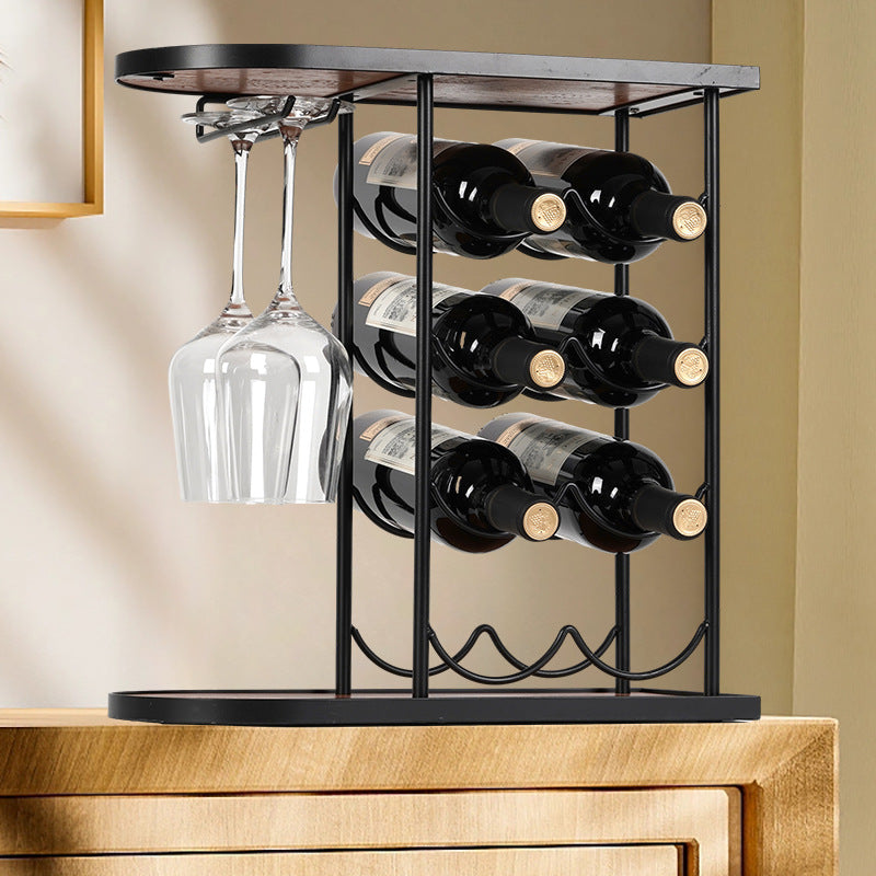 Sun Lake Supply Wine Bottle Wine Glass Holder Rack