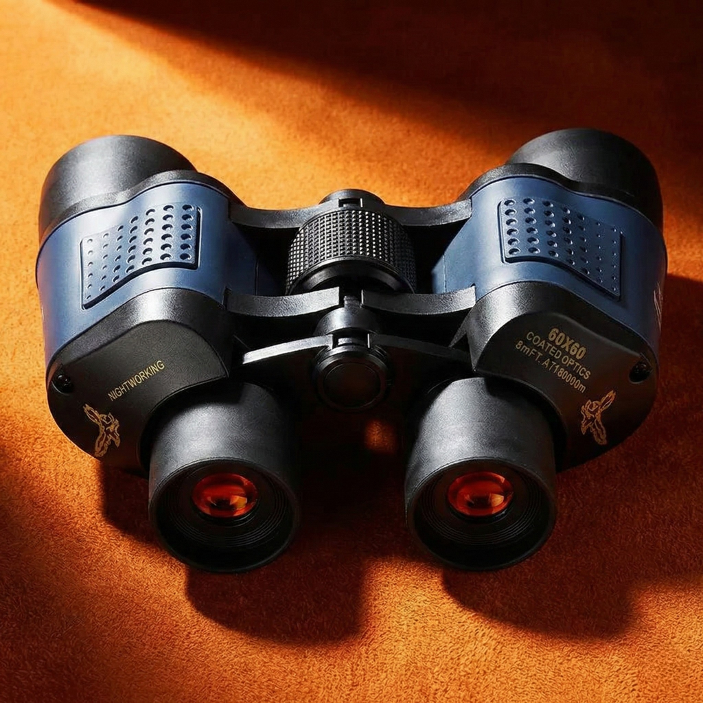 60x60 High-Power Binoculars with Night Vision, 10x Zoom, 60mm Lens, Waterproof & Shock-Resistant