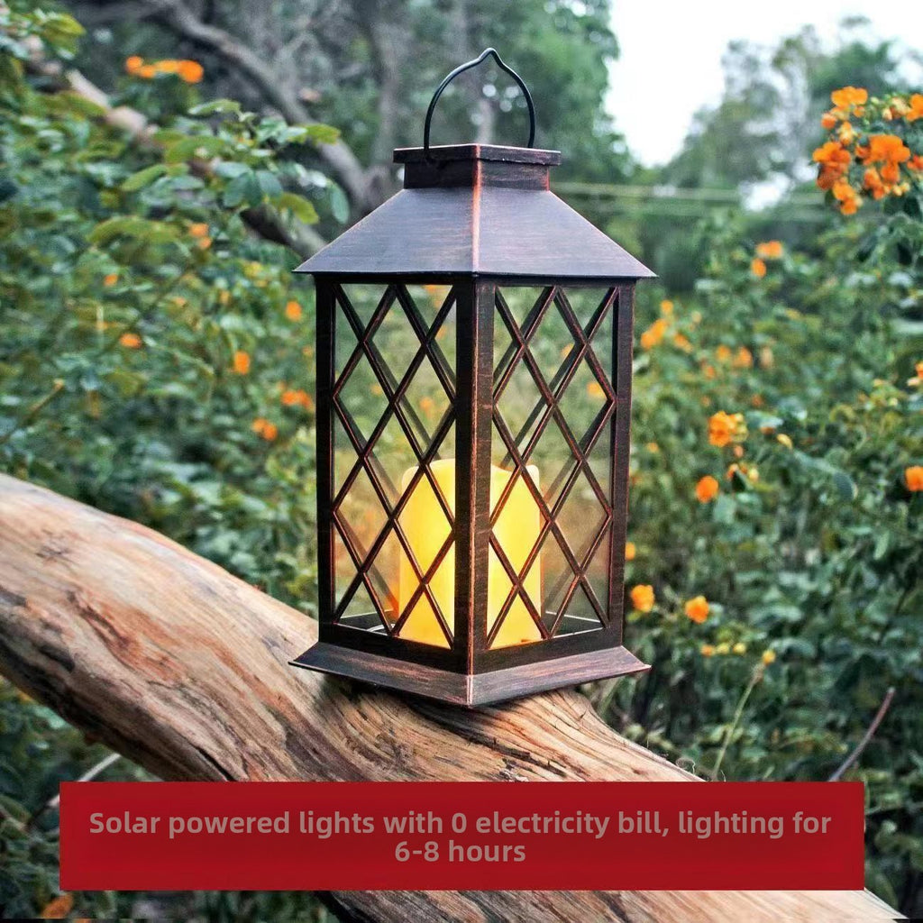 Outdoor solar-powered candle lamp