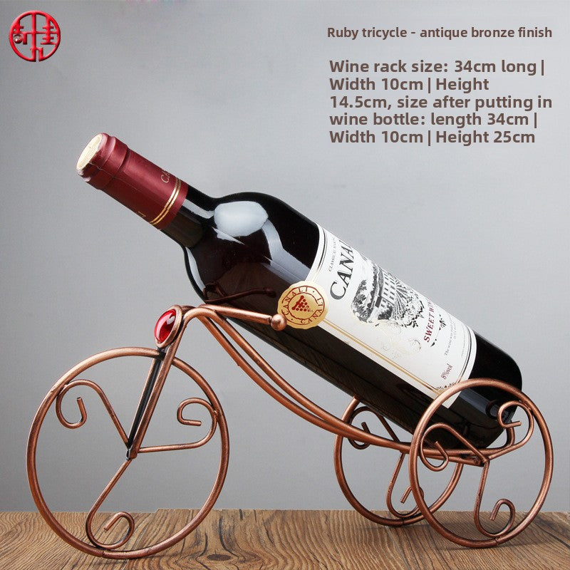 Sun Lake Supply Ruby Tricycle Wine Bottle Holder Home Decor