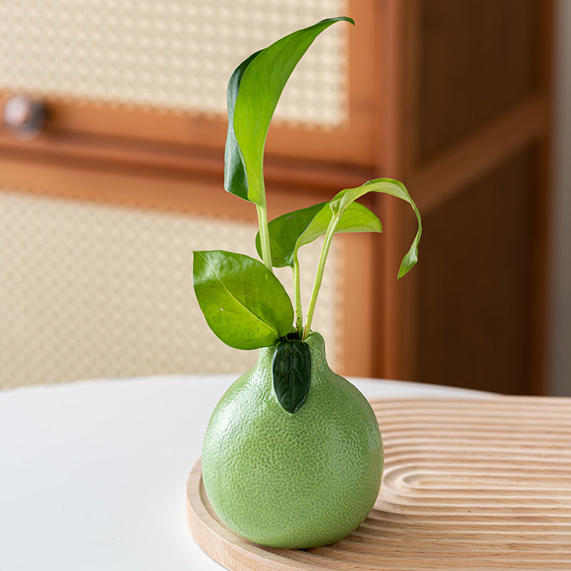 Sun Lake Supply 10cm Mini Ceramic Vase Fruit-Style Decorative Bud Vase for Shelf & Table Decor