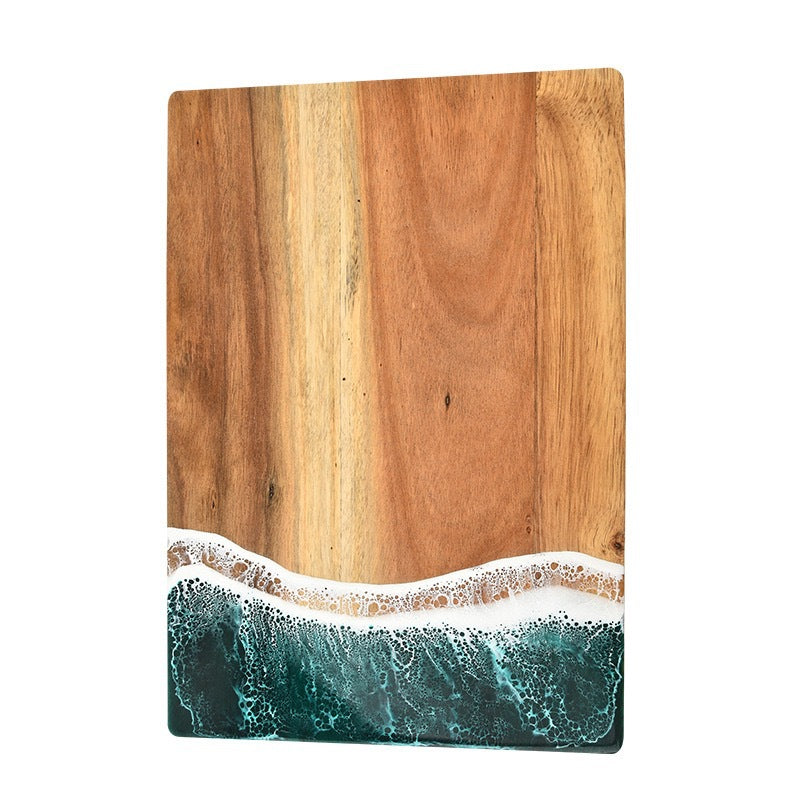 Sun Lake Supply Coastal Resin Charcuterie & Cutting Board Ocean Wave Wood Serving Board