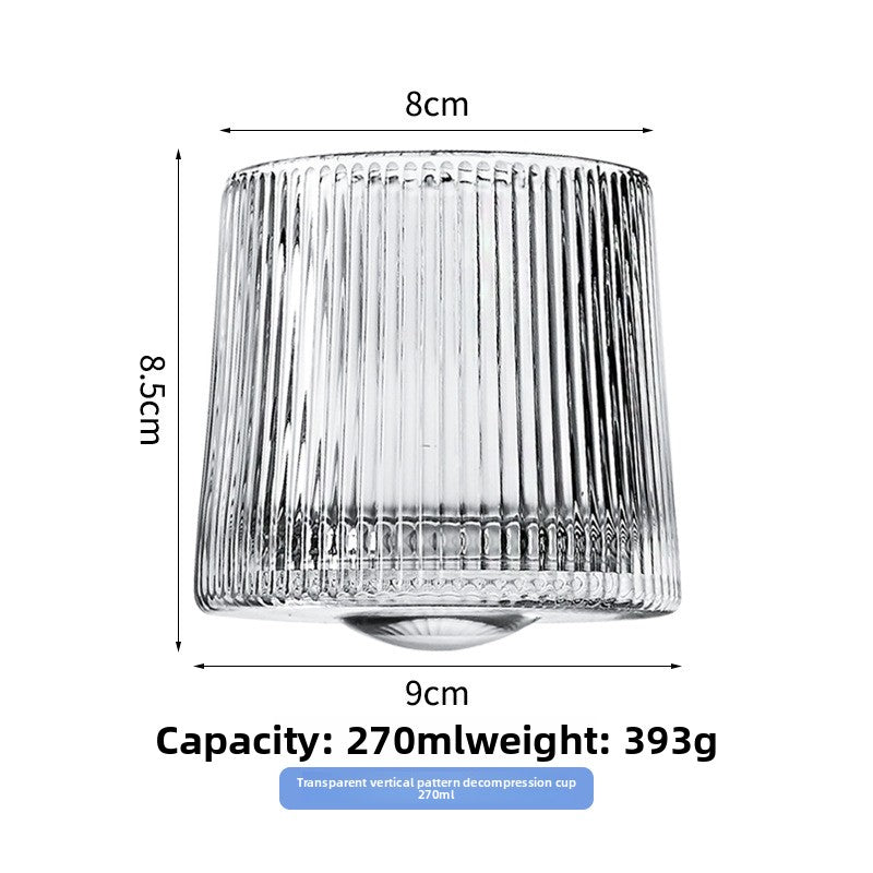 Rotating Pattern Whiskey Glass with Wooden Base