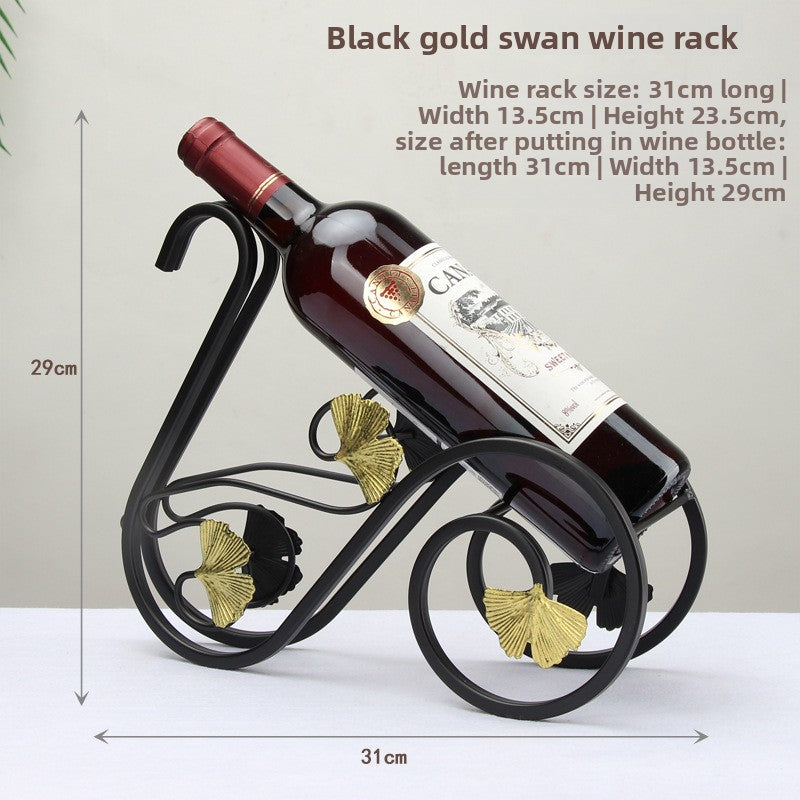 Sun Lake Supply Swan Wine Bottle Holder Wine Glass Storage Home Decor