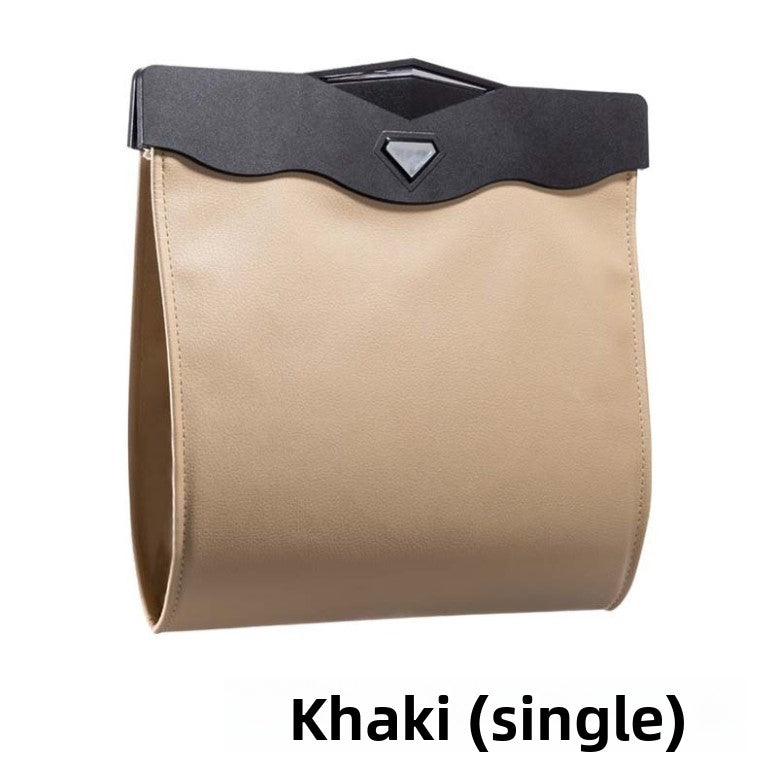 Sun Lake Leather Car Storage Bag Sleek Mounted Fabric Design