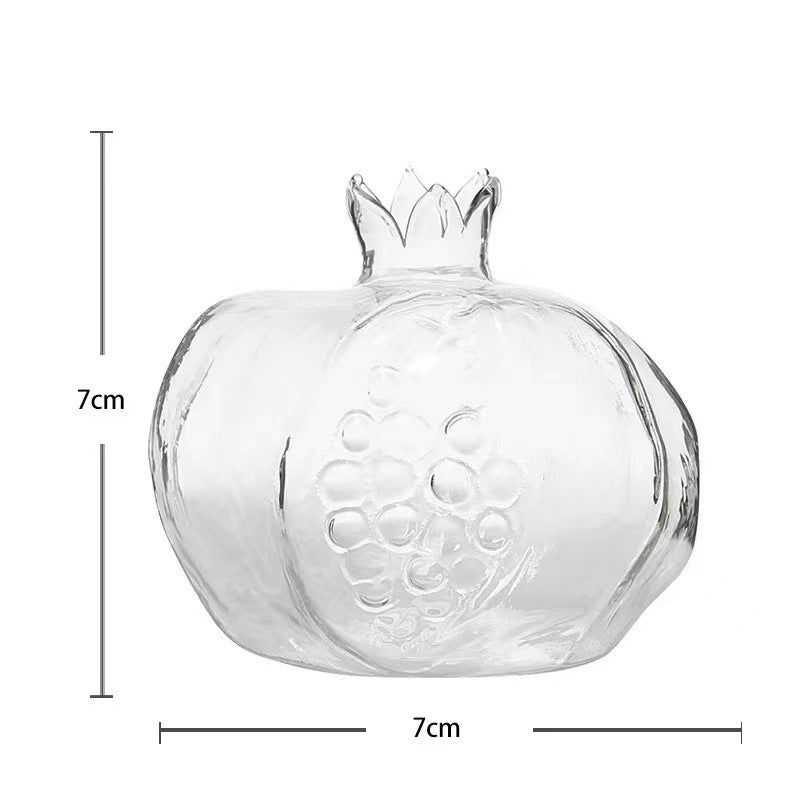 Sun Lake Supply Pomegranate Glass Vase - Sculptural Red Art Vase for Modern Home Decor