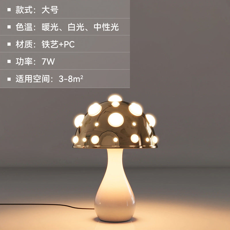 Mushroom decorated ambient desk lamp