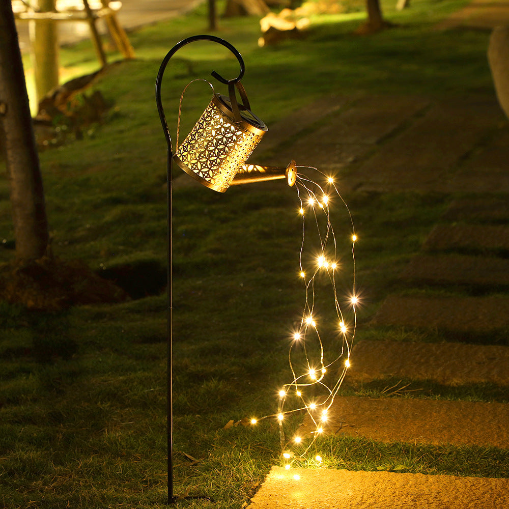 Sun Lake Solar Iron Teapot Outdoor Garden Decorative Fairy Light