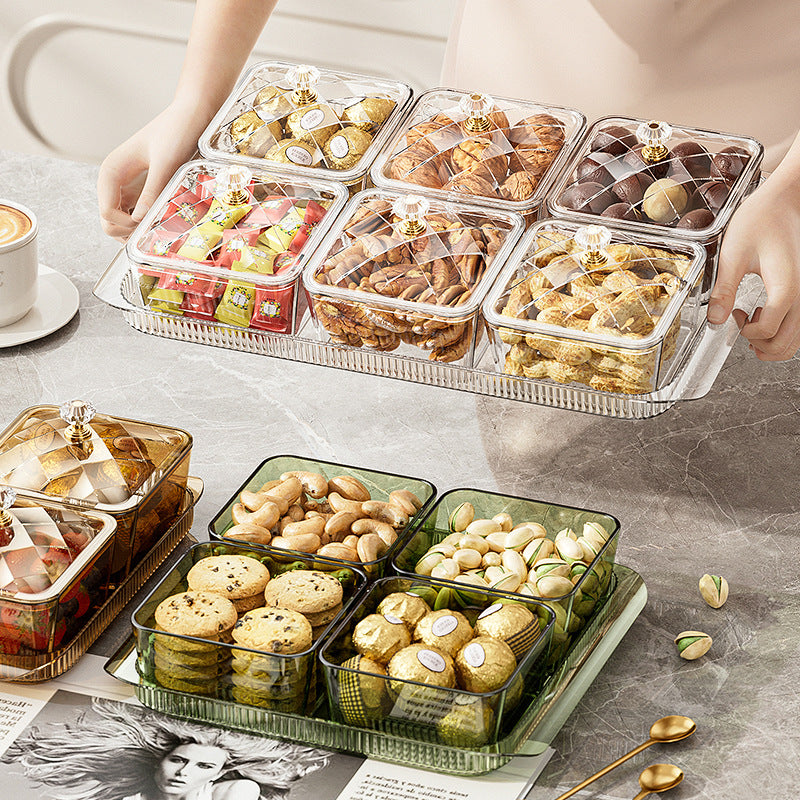 Sun Lake Supply Creative Divided Fruit Plate with Lid and Food Storage Tray