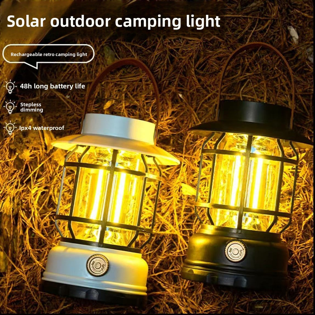 Sun Lake Outdoor Solar Camping Lantern Waterproof Hanging Design