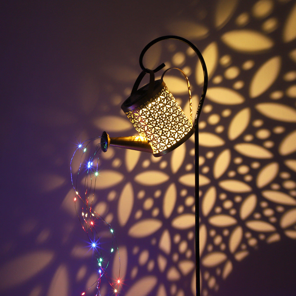 Sun Lake Solar Iron Teapot Outdoor Garden Decorative Fairy Light