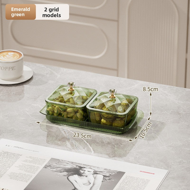 Sun Lake Supply Creative Divided Fruit Plate with Lid and Food Storage Tray