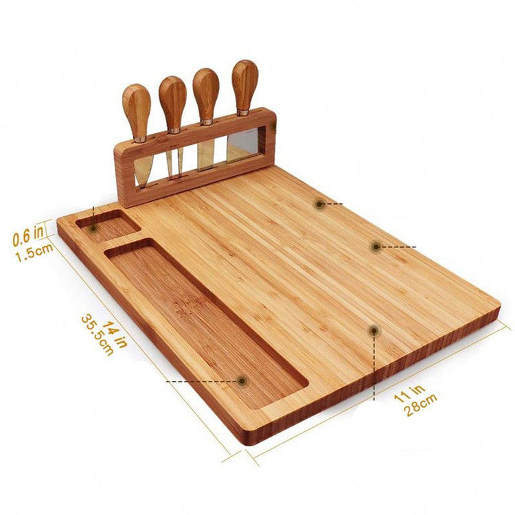 Sun Lake Supply Bamboo Wooden Cheese & Charcuterie Board Serving Tray