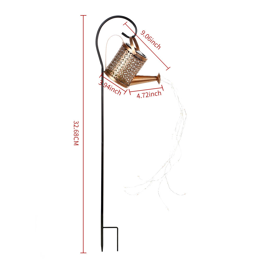 Sun Lake Solar Iron Teapot Outdoor Garden Decorative Fairy Light