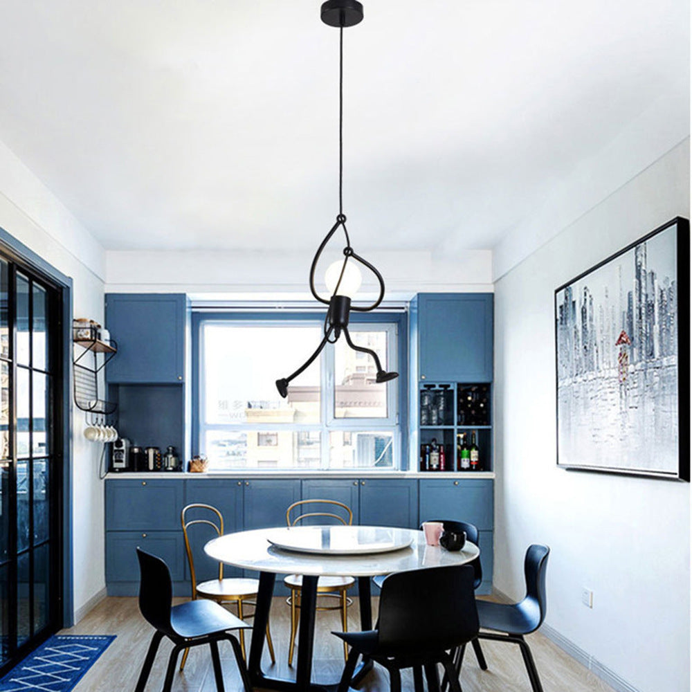 Modern Climbing Figure Pendant Light - Sculptural Human Form Figurine Ceiling Lamp