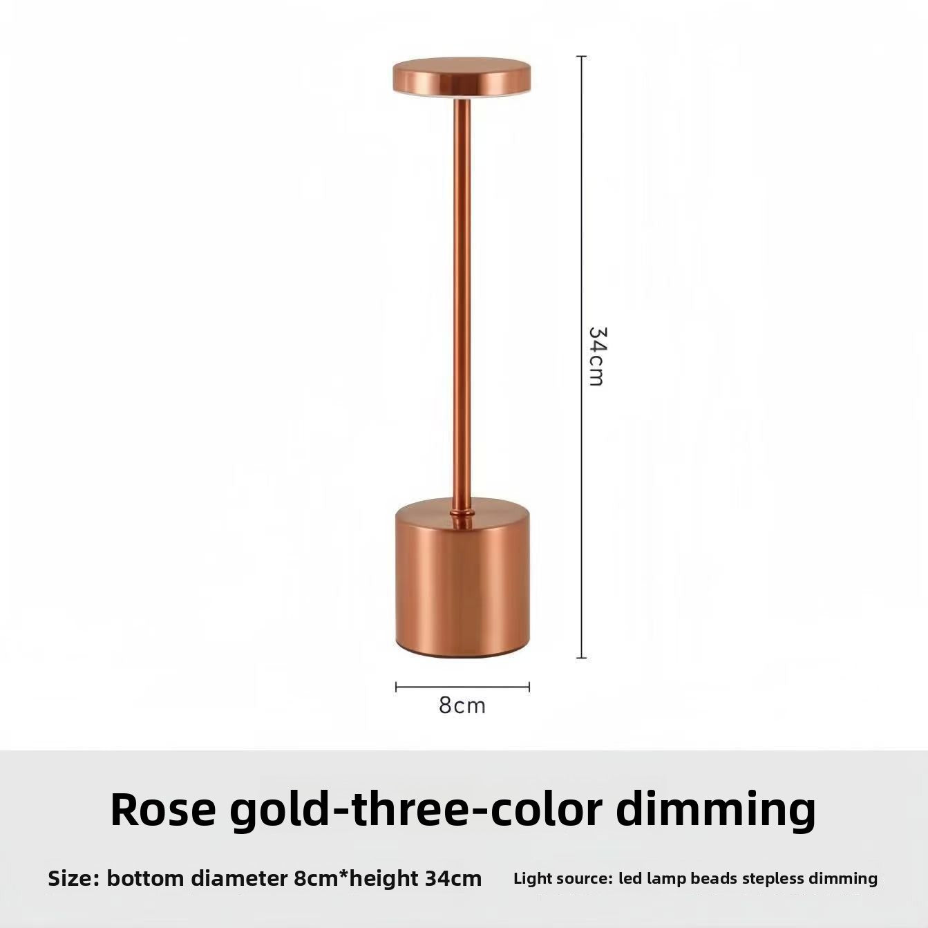 Modern minimalist LED rechargeable table lamp with touch dimming